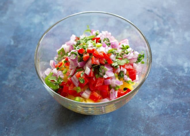 pineapple salsa in a bowl