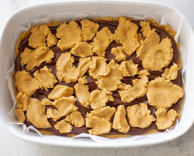 chocolate with dough on top