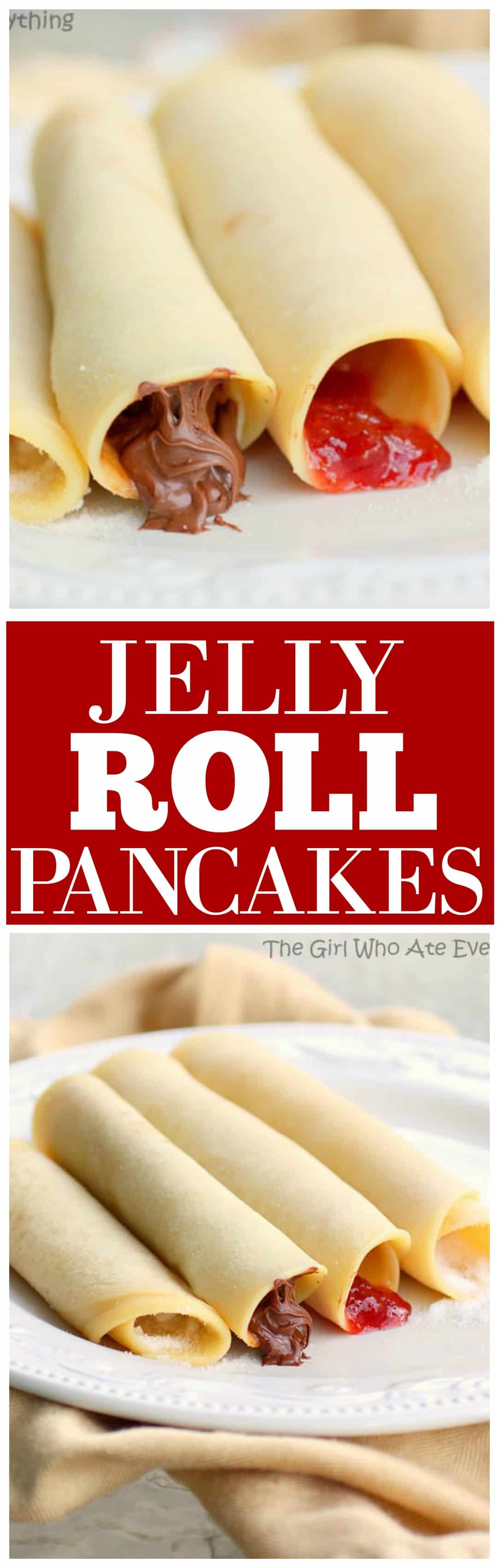 Jelly Roll Pancakes on a plate