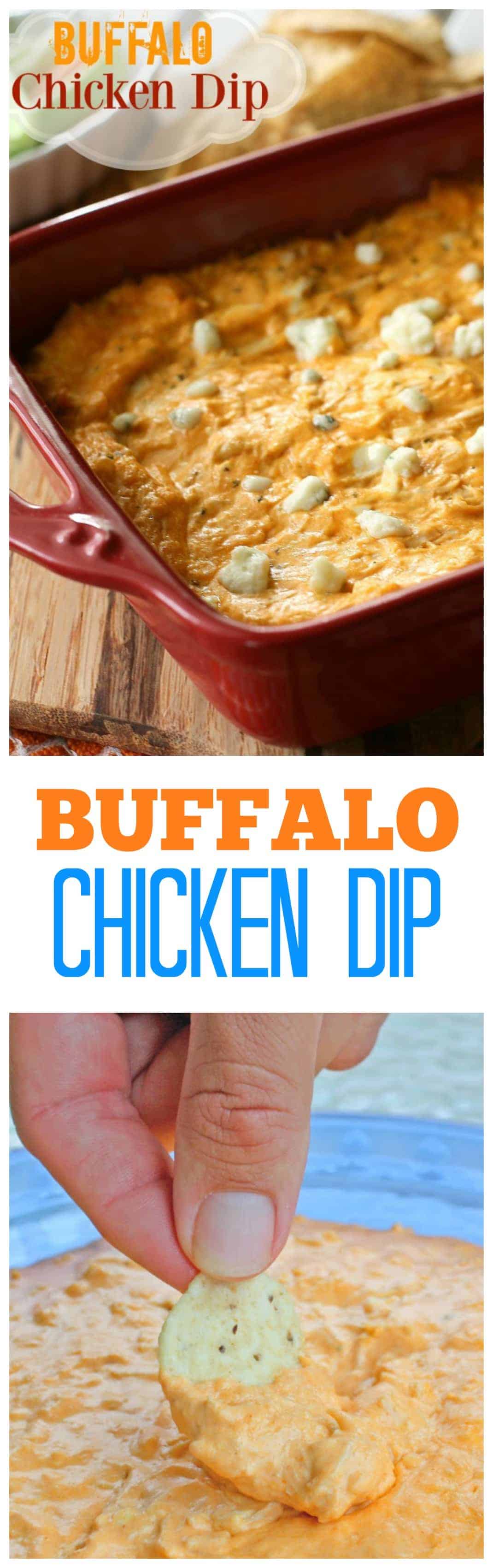 Buffalo Chicken Dip - we eat this almost every Sunday! A tried and true favorite. #buffalo #chicken #dip #appetizer #recipe #footballfood