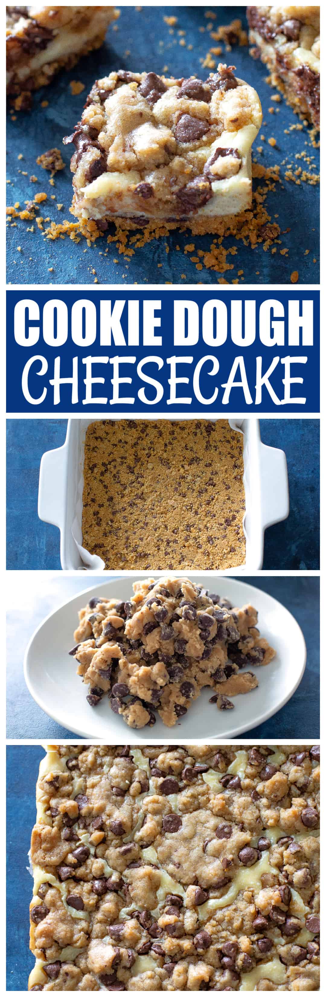 Chocolate Chip Cookie Dough Cheesecake Bars