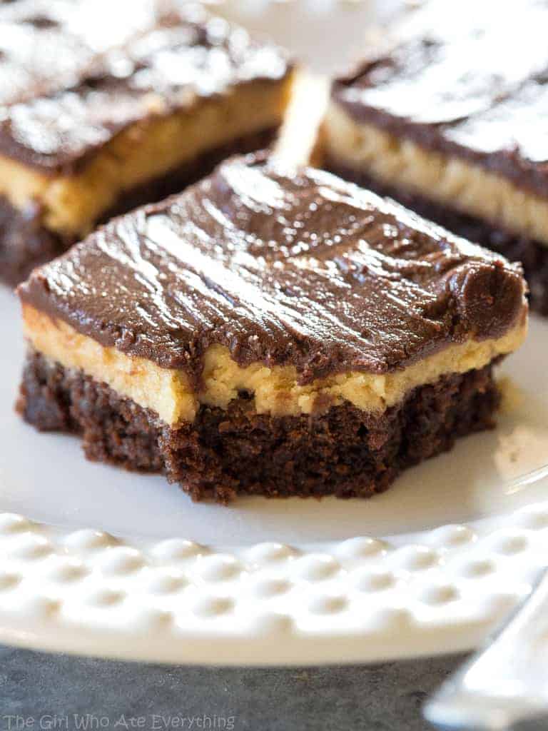 Buckeye brownies on a plate