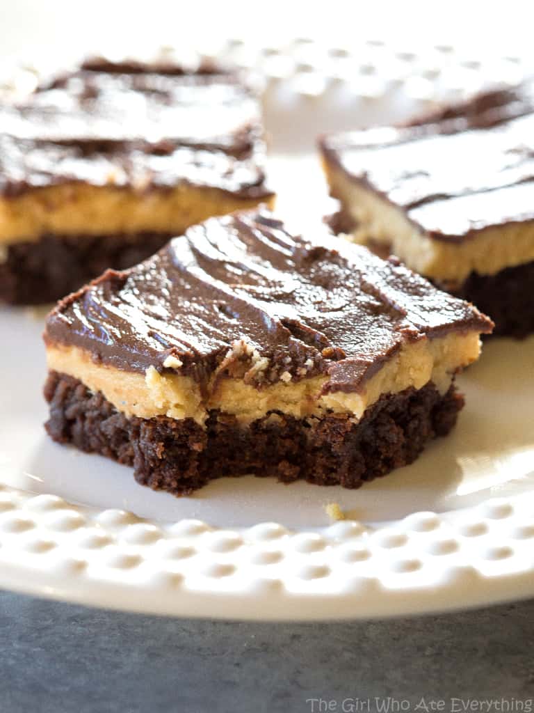 Peanut Butter Truffle Brownies with a bite