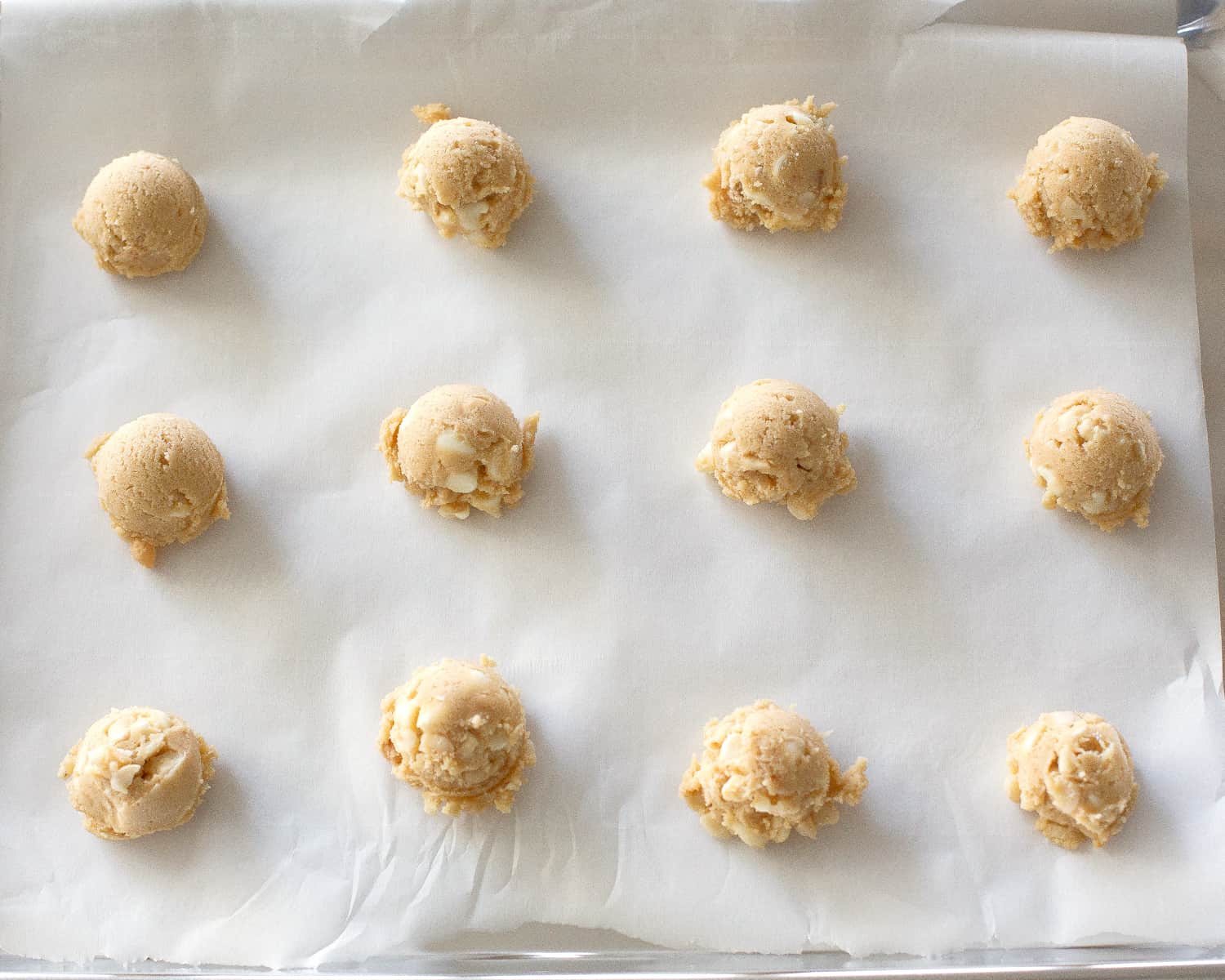white chocolate macadamia nut dough