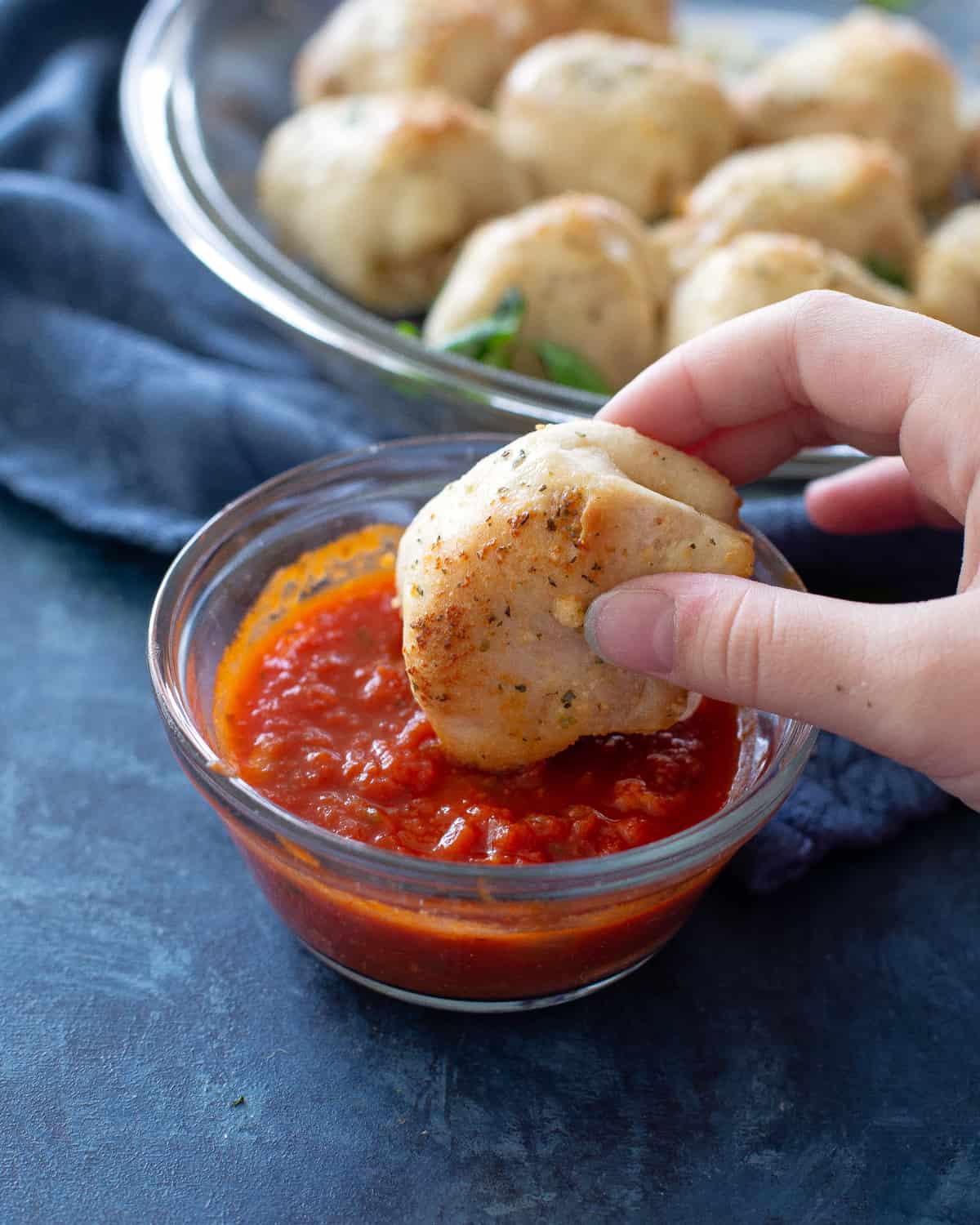 pizza roll in sauce