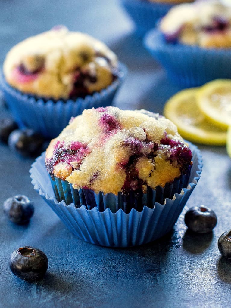 Lemon Blueberry Muffins on a plate