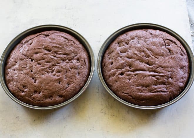 two baked cakes
