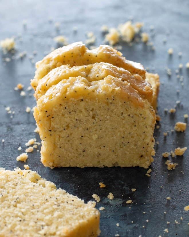 poppy seed bread slices