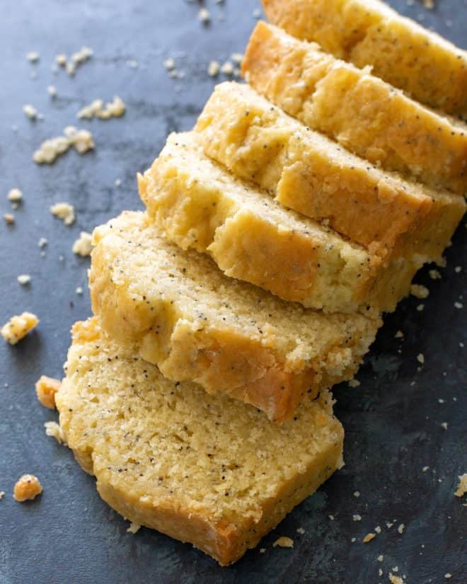 poppy seed bread slices
