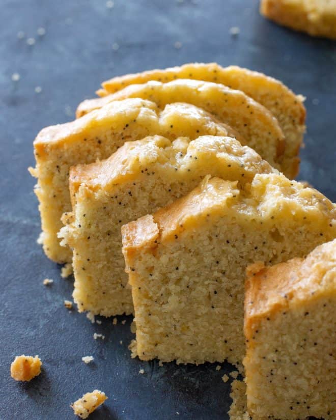 poppy seed bread slices