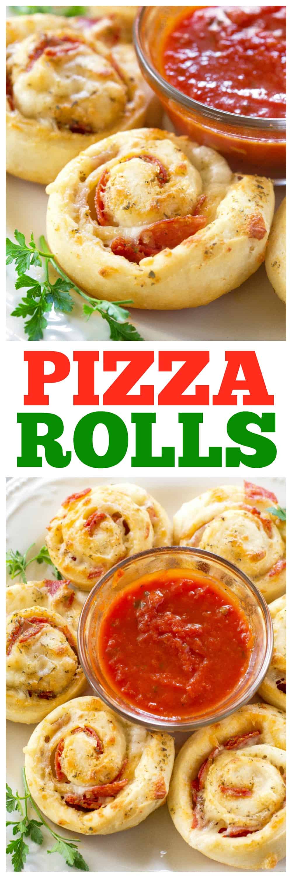 Pizza Rolls On a plate with marinara