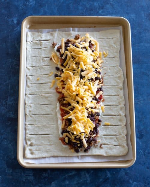 dough with taco meat