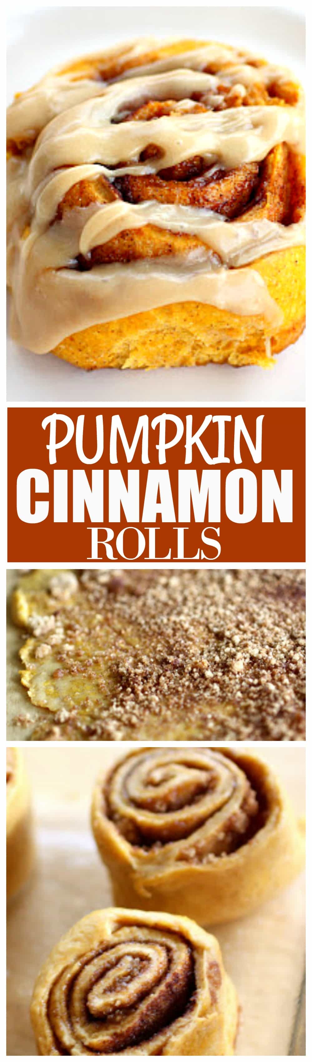 Pumpkin Cinnamon Rolls with caramel frosting - pumpkin spiced cinnamon rolls with a sweet caramel icing. the-girl-who-ate-everything.com