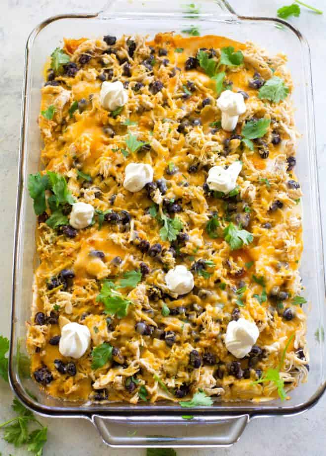 Chicken and Black Bean Enchilada Casserole