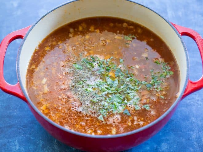tomatoes with herbs on top
