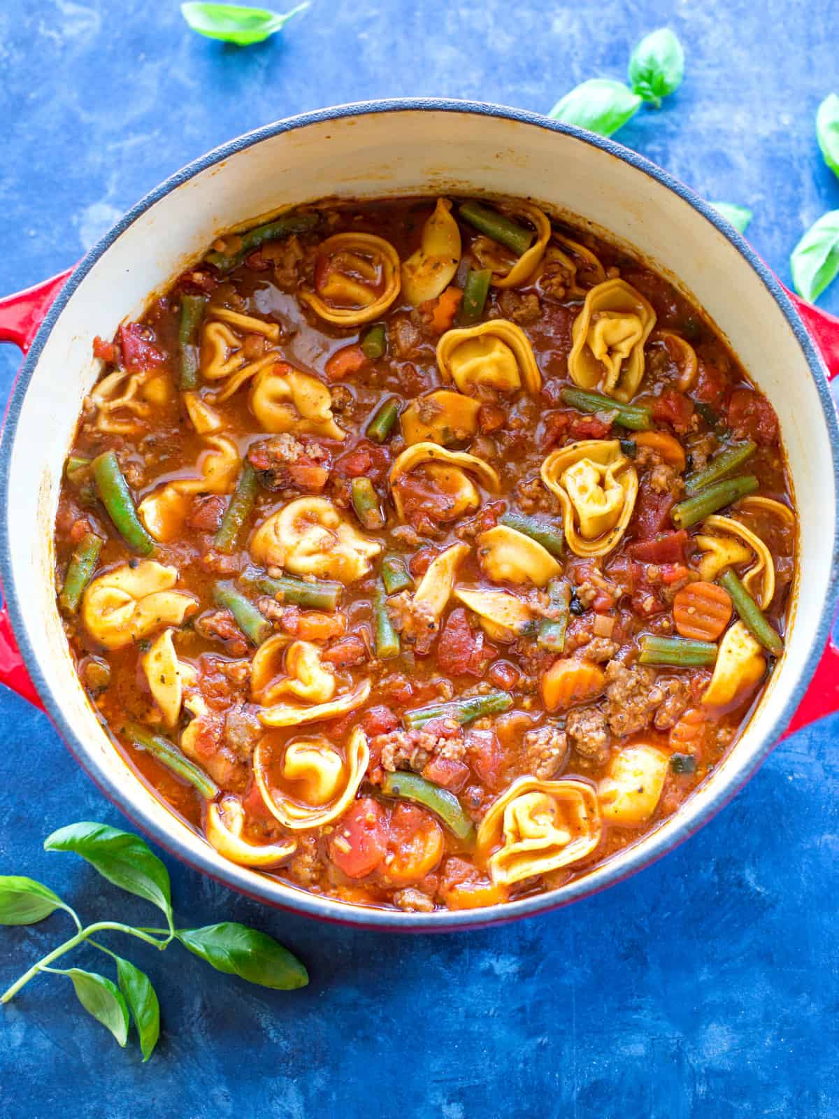 Italian Sausage Soup with Cheese Tortellini