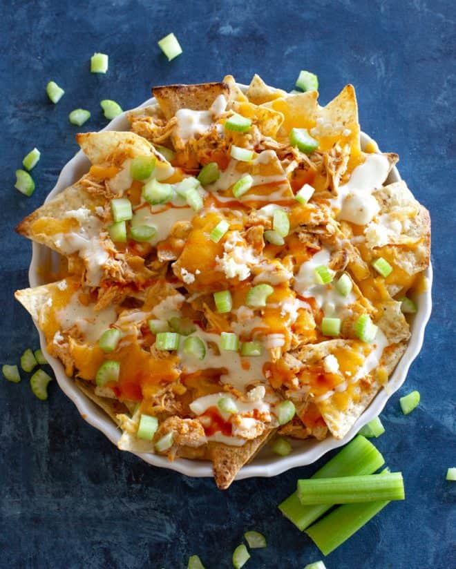 buffalo chicken nachos