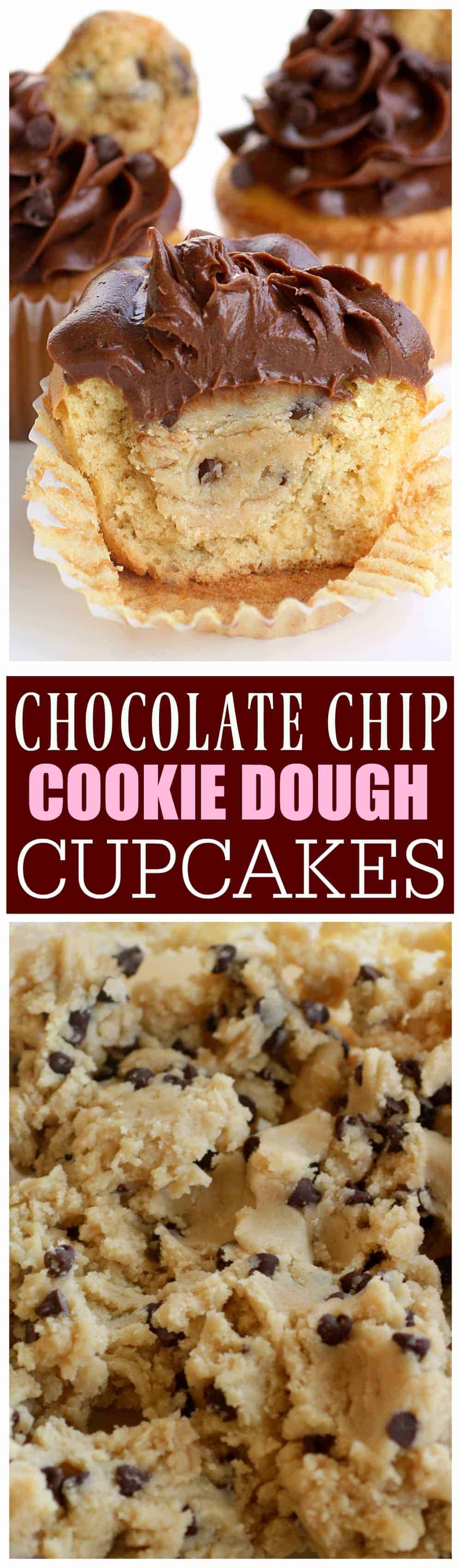 Chocolate Chip Cookie Dough Cupcakes
