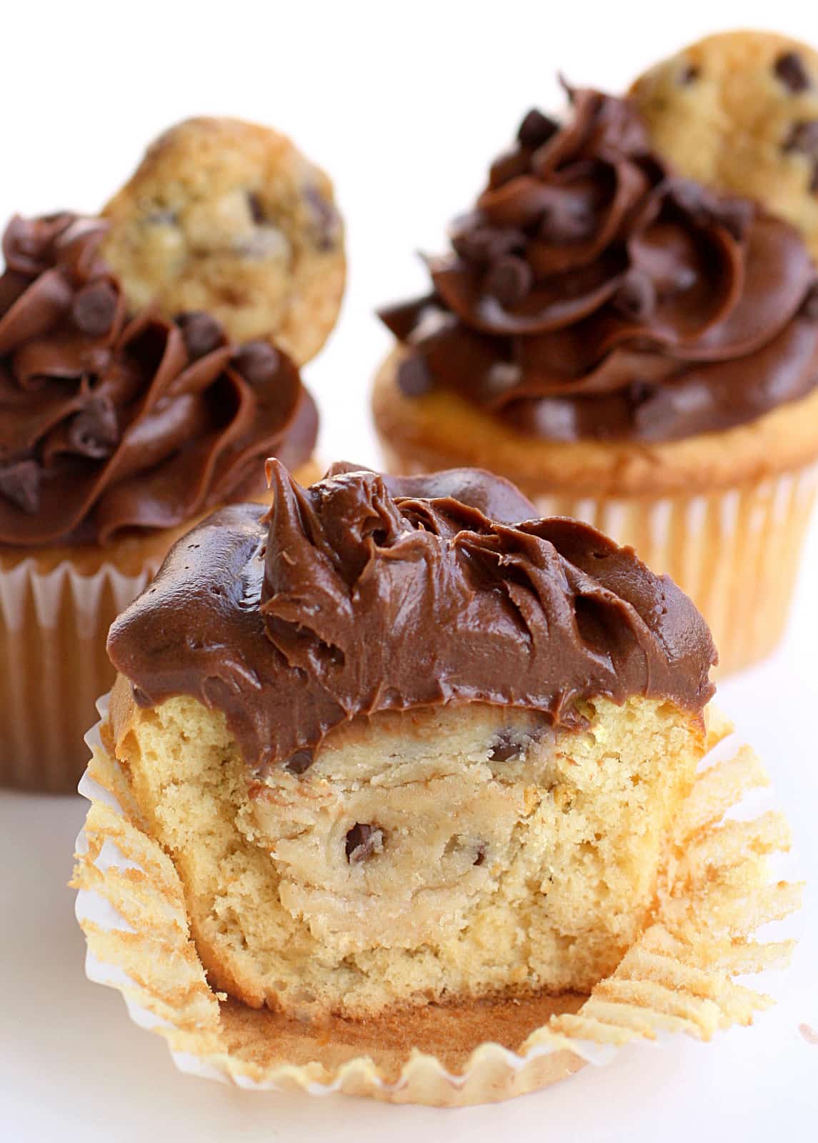 Chocolate Chip Cookie Dough Cupcakes