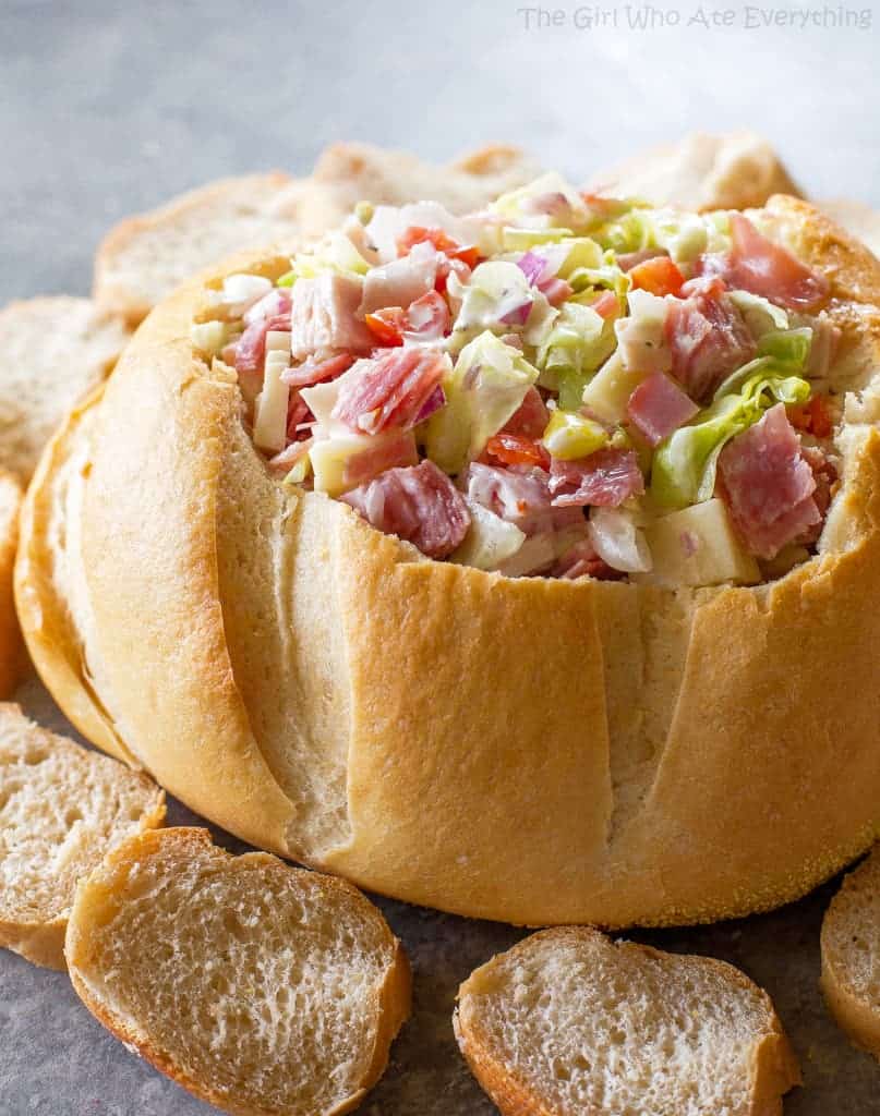 This Hoagie Dip&nbsp;recipe tastes just like a sub sandwich from Subway but in dip form. This appetizer should really be called Hoagie Spread because the best way to eat it is to spoon it on top of slices of bread.