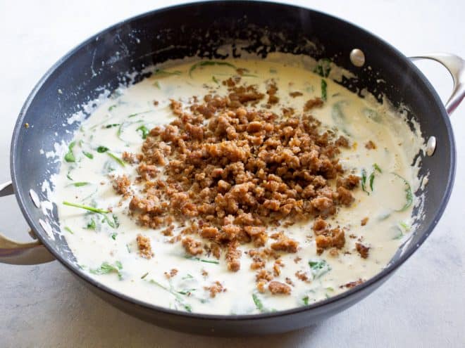 sausage in cream sauce