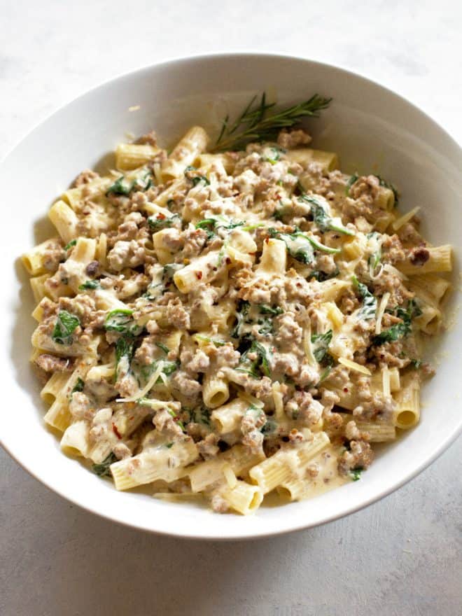 Creamy Sausage and Spinach Pasta