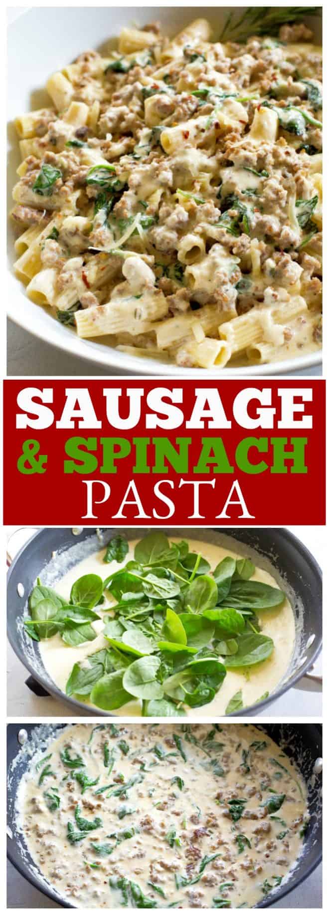 Creamy Sausage and Spinach Pasta
