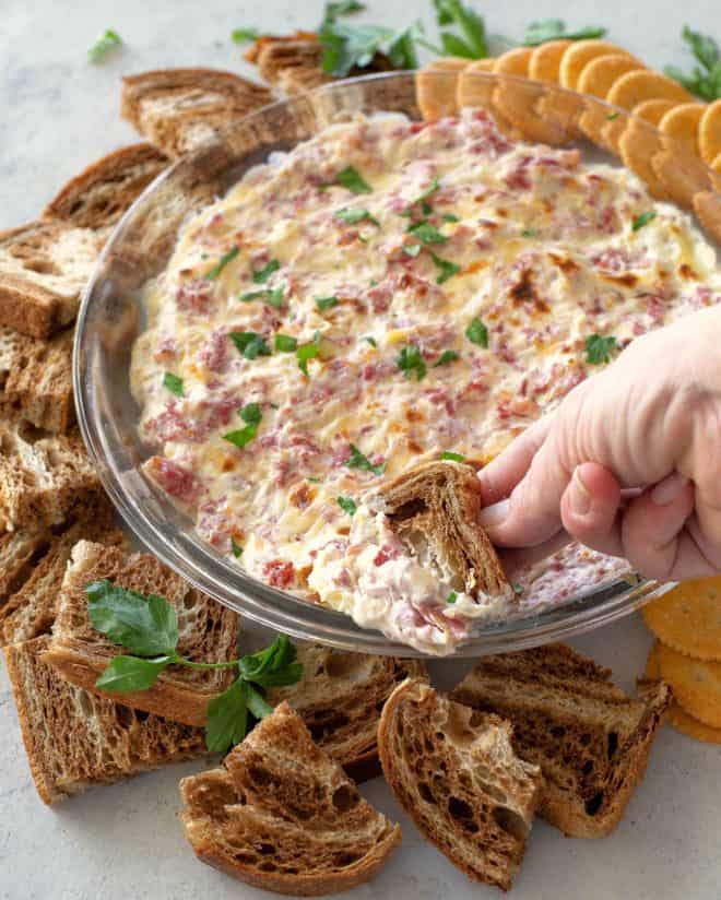 reuben dip with rye bread