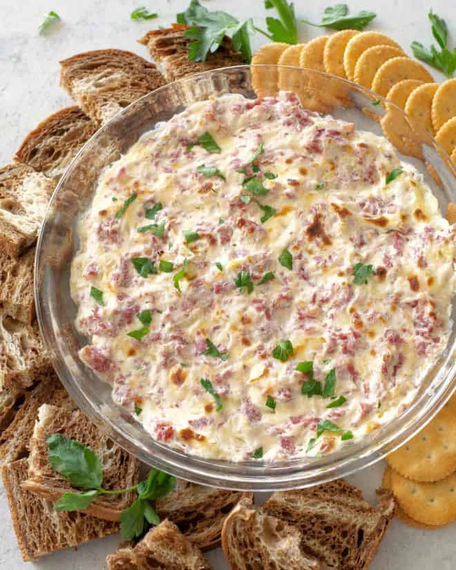 reuben dip with rye bread
