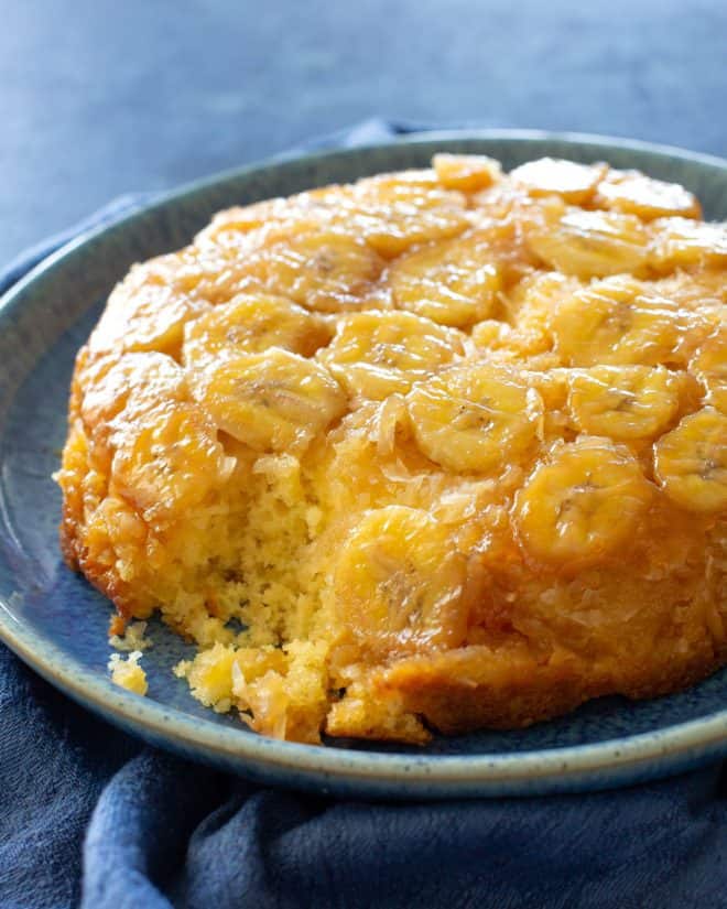 banana coconut upside down cake