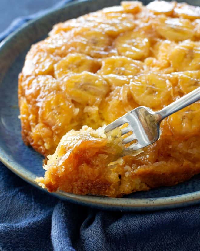 banana coconut upside down cake