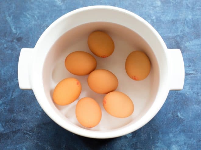 eggs covered with water