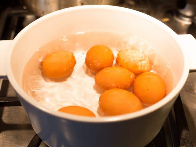 eggs in rolling boil