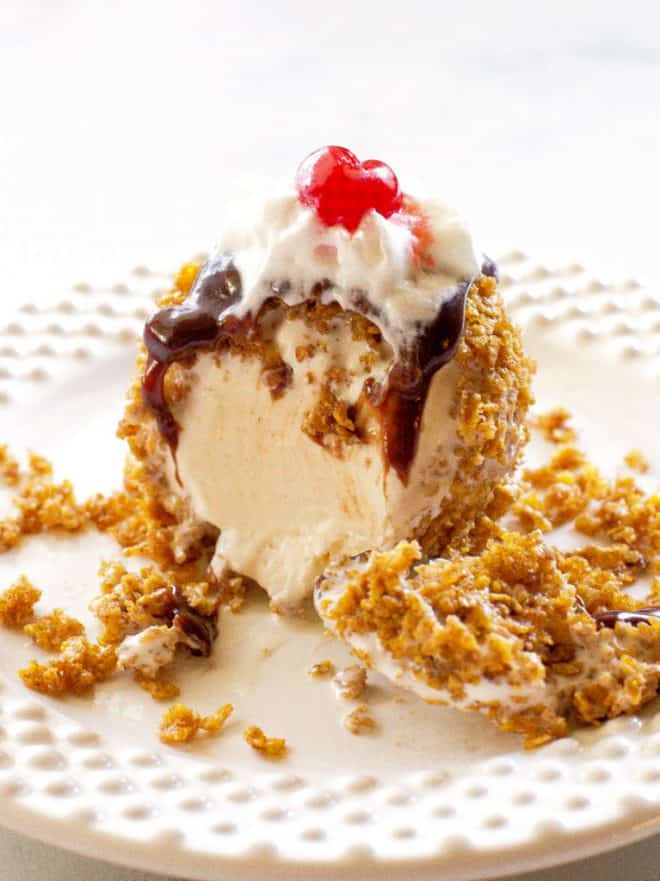 Fried Ice Cream on a plate