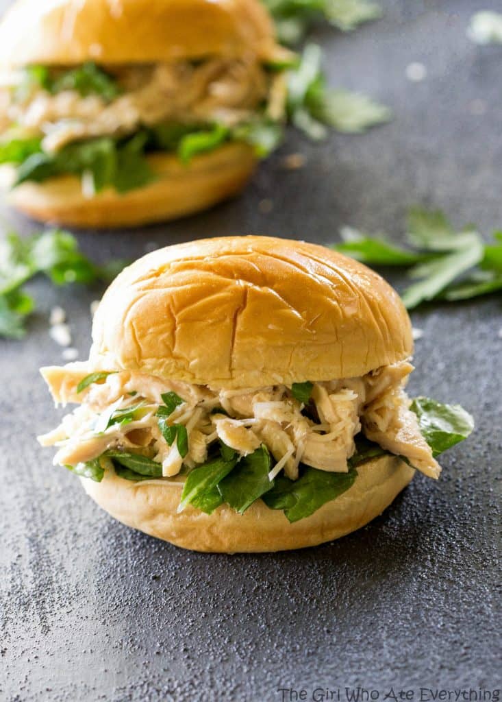 Slow Cooker Chicken Caesar sandwiches in an Instant Pot