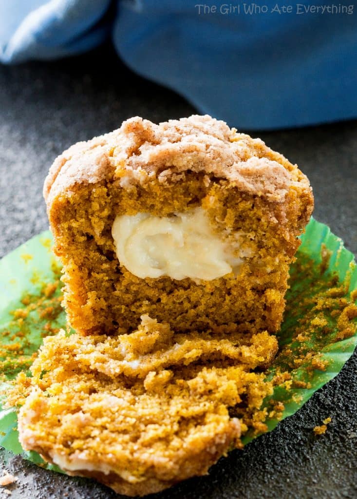 Pumpkin Cream Cheese Muffins - hands down one of my favorite muffins ever! the-girl-who-ate-everything.com