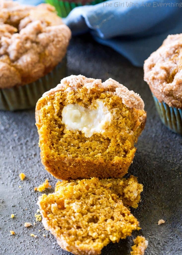 Pumpkin Cream Cheese Muffins - hands down one of my favorite muffins ever! the-girl-who-ate-everything.com
