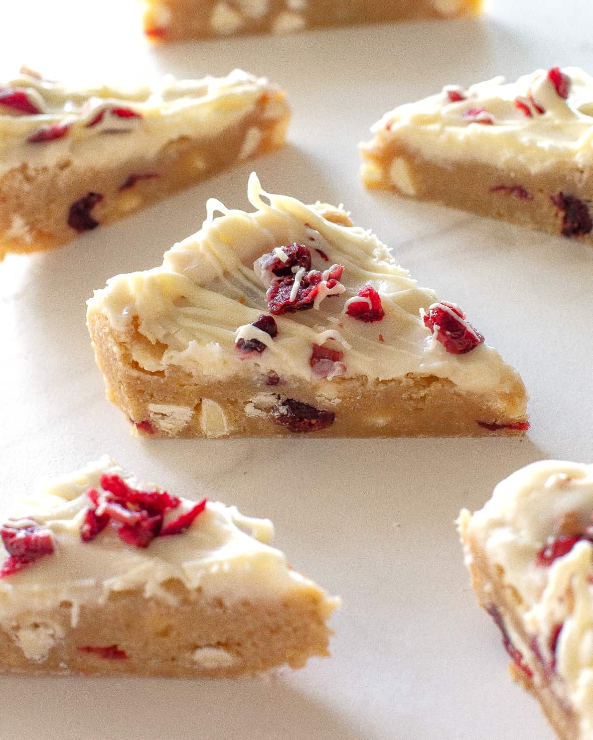 Cranberry Bliss Bars slice