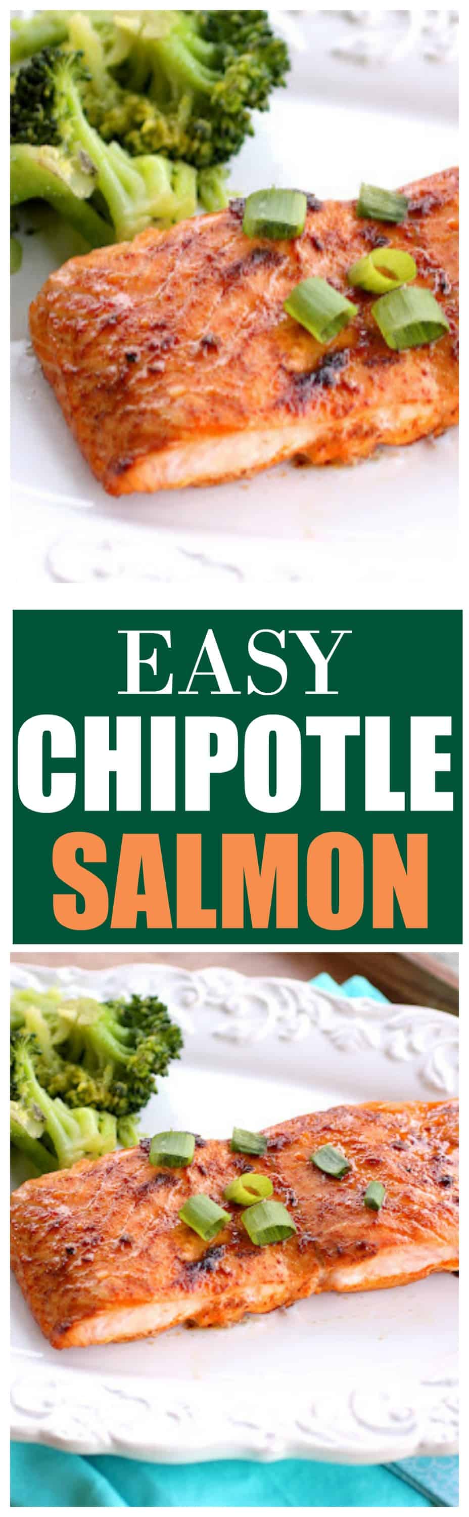 This Chipotle Salmon is spicy and sweet and only has a few ingredients in this healthy dinner recipe! #sweet #spicy #chipotle #salmon #seafood #dinner #recipe