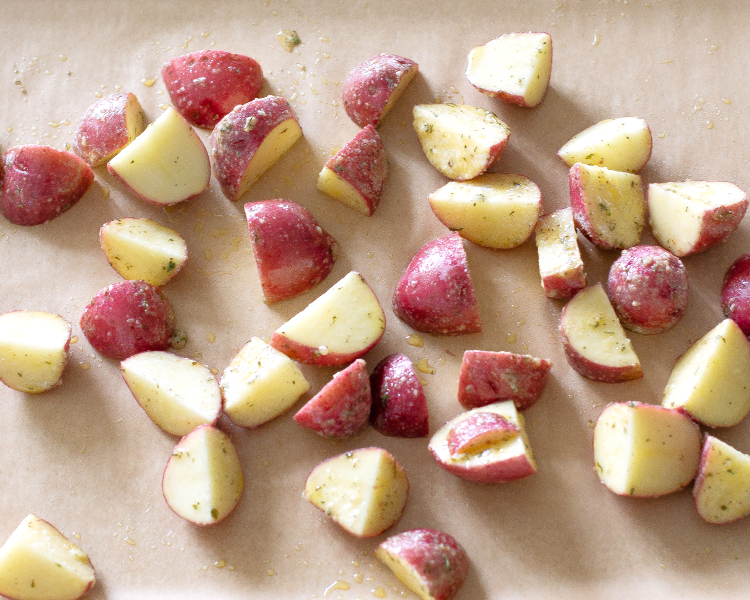 cut potatoes
