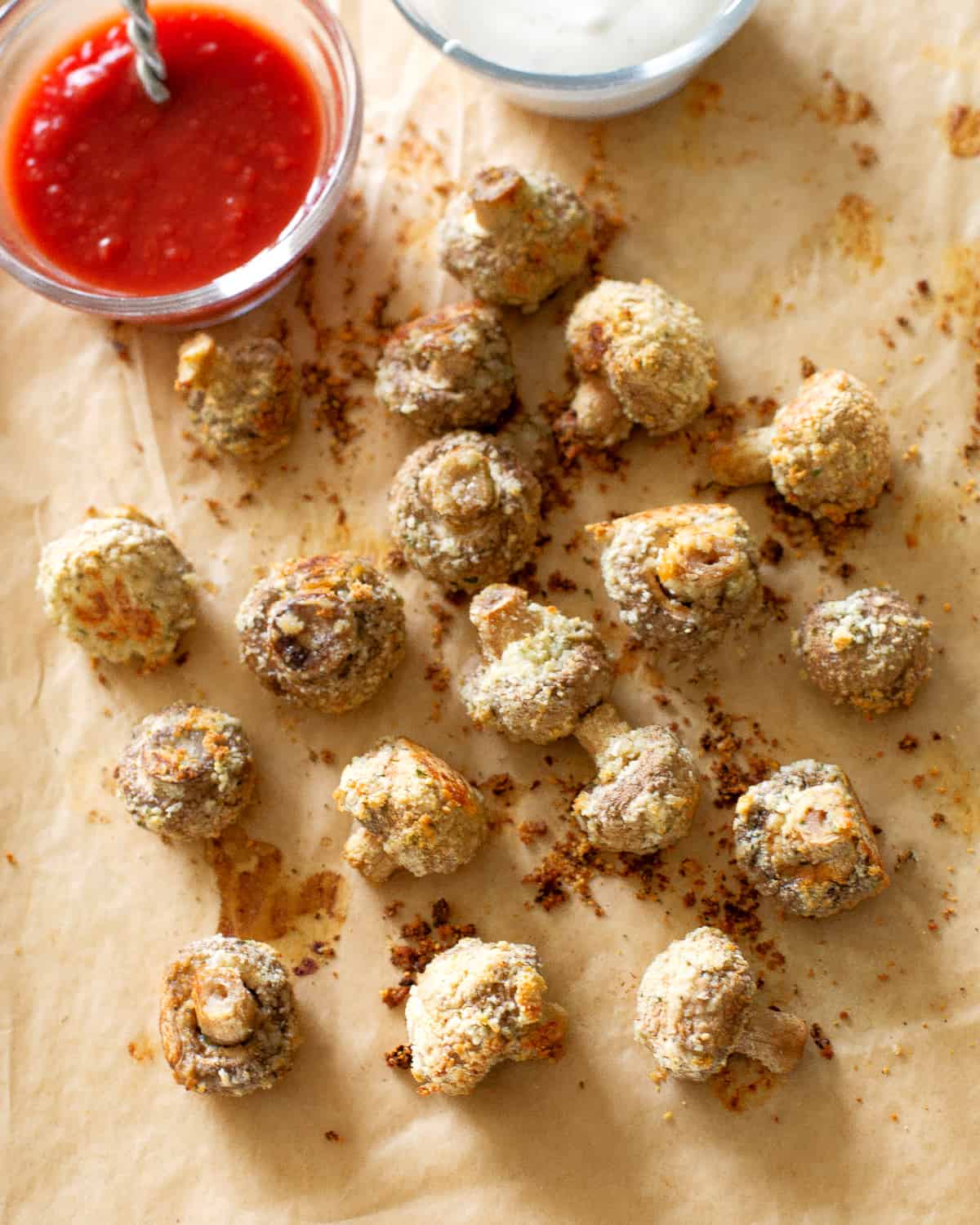 mushrooms with Panko breadcrumbs