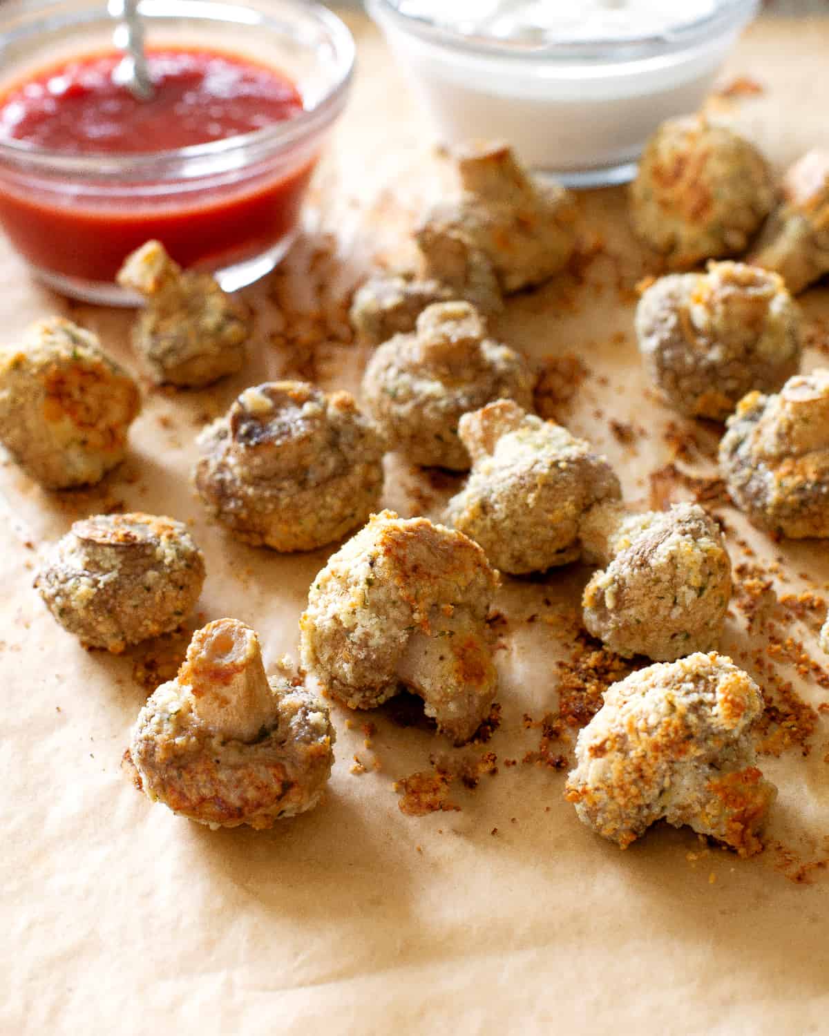 mushrooms with Panko breadcrumbs