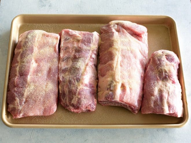 ribs on a sheet pan