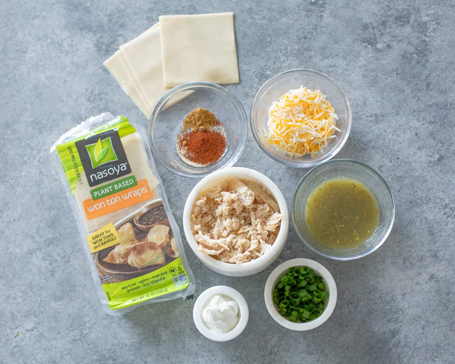 ingredients for wonton tacos