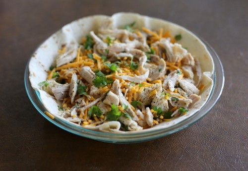 Chicken and Cheese Quesadilla Pie Slice on a plate