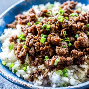 Cheater Korean Beef - a quick version of the classic served over rice or in lettuce wraps for a low-carb option. the-girl-who-ate-everything.com