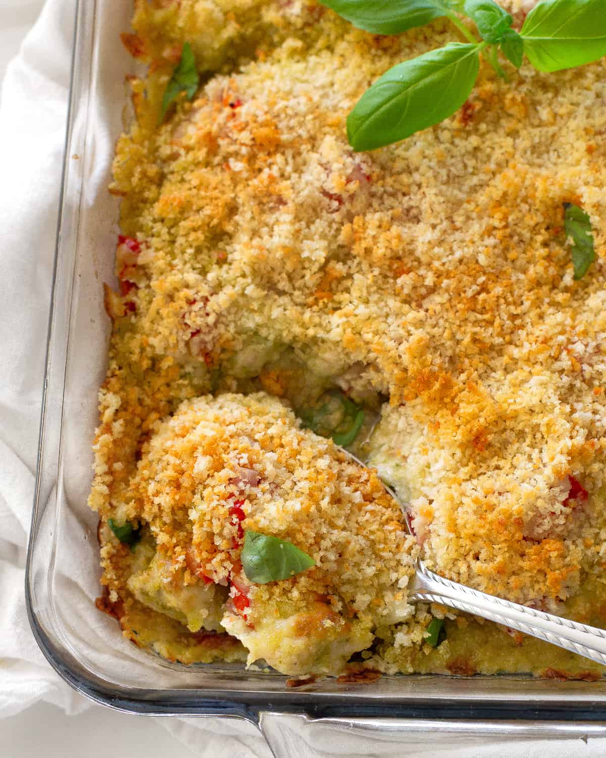 Bruschetta Pesto Chicken Casserole
