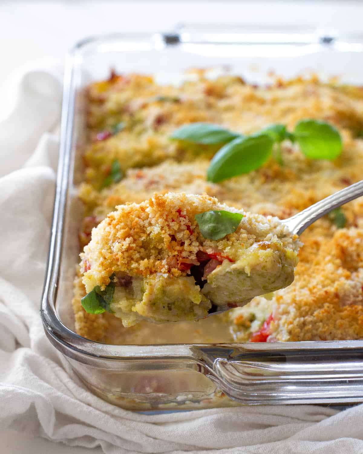 Bruschetta Pesto Chicken Casserole