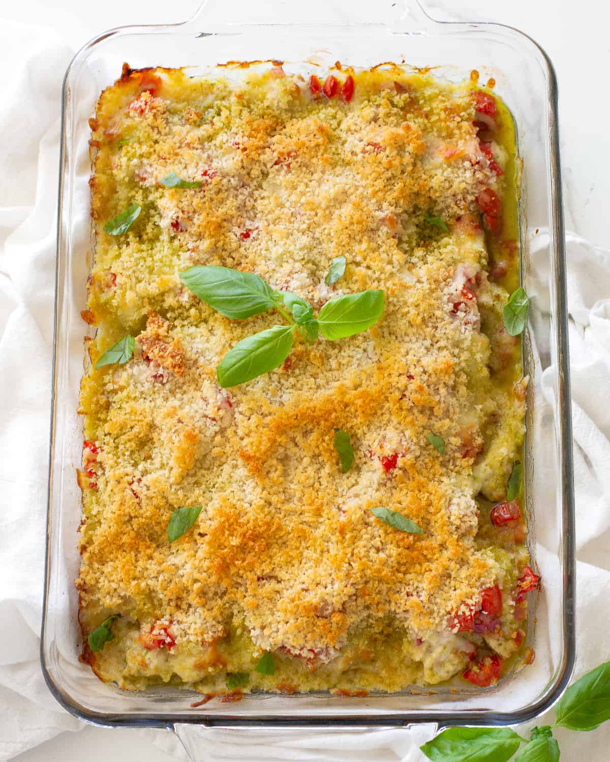 Bruschetta Pesto Chicken Casserole