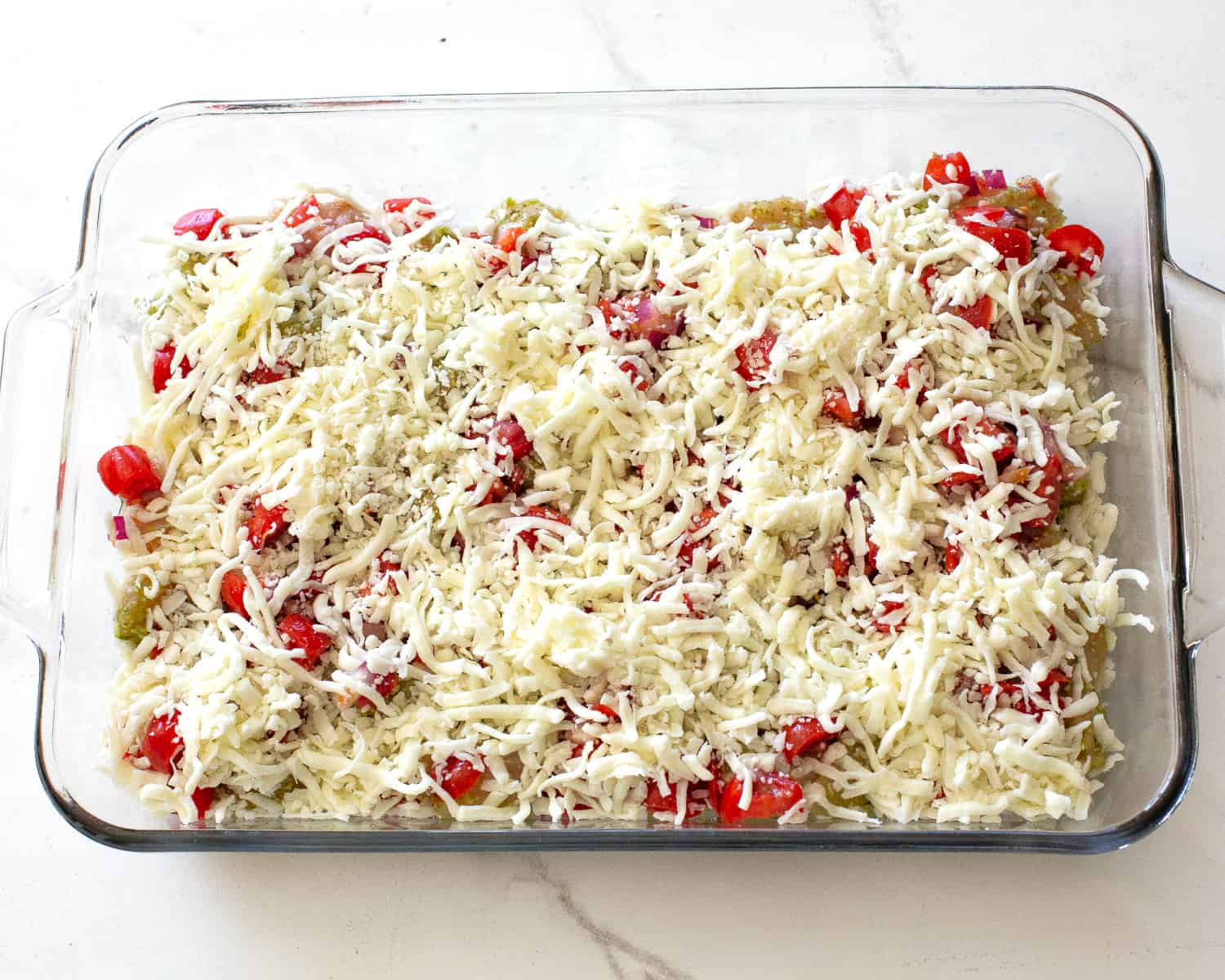 mozzarella on tomatoes